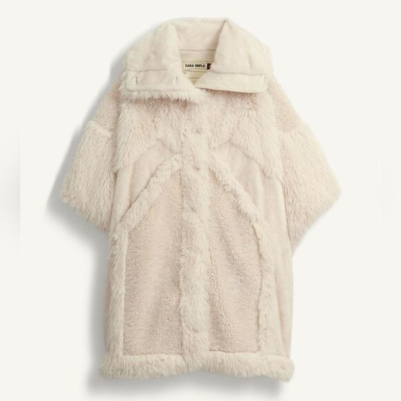 Zara NWT FX FR CT 13βZARA SRPLS FUR COAT MAX QUALITY WHITE - Picture 5 of 12